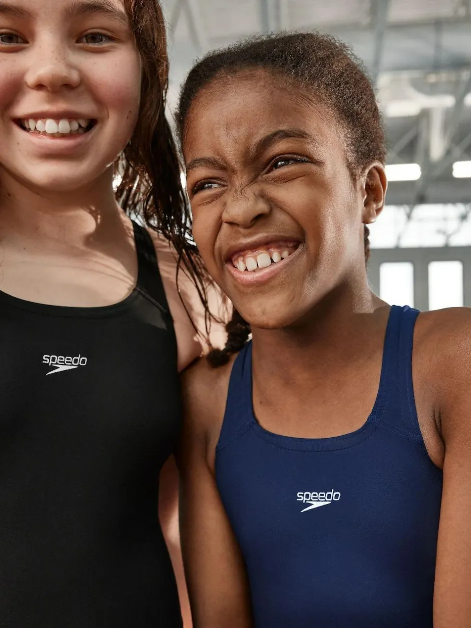 Speedo Endurance+ Medalist Swimsuit Black New