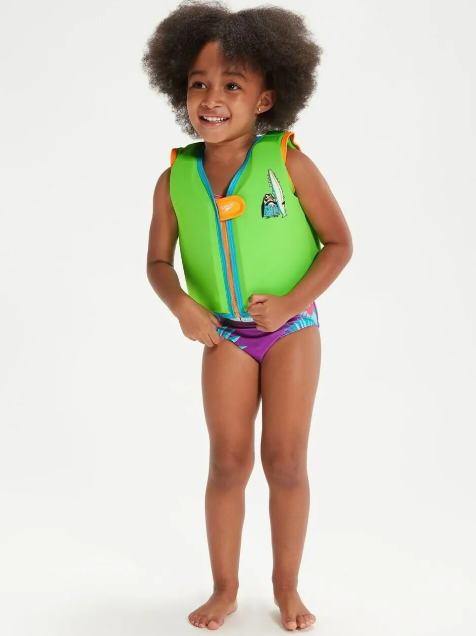 Speedo Infants Learn to Swim Float Vest Green/Blue New