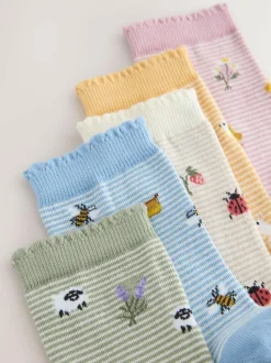 Next Ankle Socks 5 Pack spring print