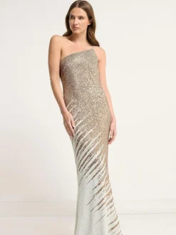 Star by Julien MacDonald Natural Maxi Sequin Dress Clearance