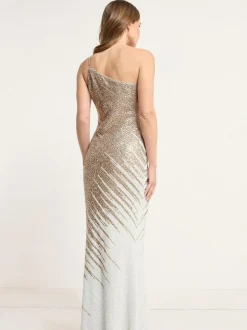 Star by Julien MacDonald Natural Maxi Sequin Dress Clearance