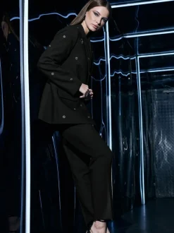 Star by Julien MacDonald Black Eyelet Blazer Jacket Sale