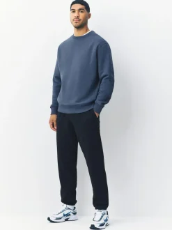 Next Steel Blue Regular Fit Heavyweight Cotton Rich Crew Neck Sweatshirt