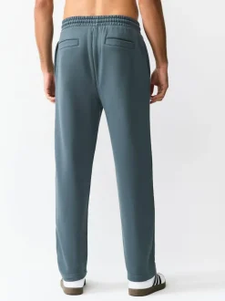 Next Steel Blue Straight Fit Relaxed Fit Brushback Heavyweight Joggers New