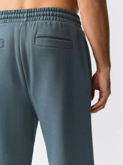 Next Steel Blue Straight Fit Relaxed Fit Brushback Heavyweight Joggers New