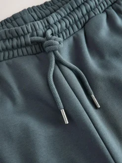 Next Steel Blue Straight Fit Relaxed Fit Brushback Heavyweight Joggers New