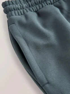 Next Steel Blue Straight Fit Relaxed Fit Brushback Heavyweight Joggers New