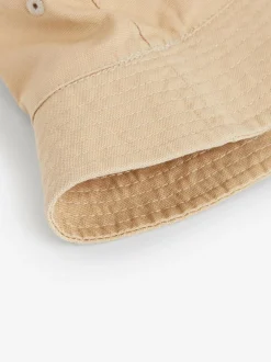Next 100% Cotton Canvas Bucket Hat (3mths-16yrs) Stone Sale