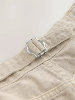 Next Boyfriend Hourglass Wide Leg Mid Rise Turn Up Jeans Stone