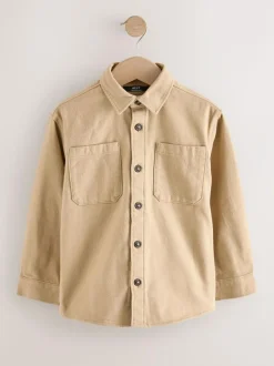 Next Brushed Overshirt (3-16yrs) Stone Outlet