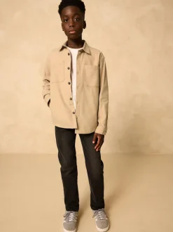 Next Brushed Overshirt (3-16yrs) Stone Outlet