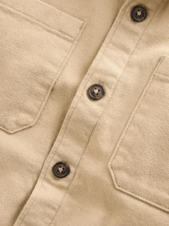 Next Brushed Overshirt (3-16yrs) Stone Outlet
