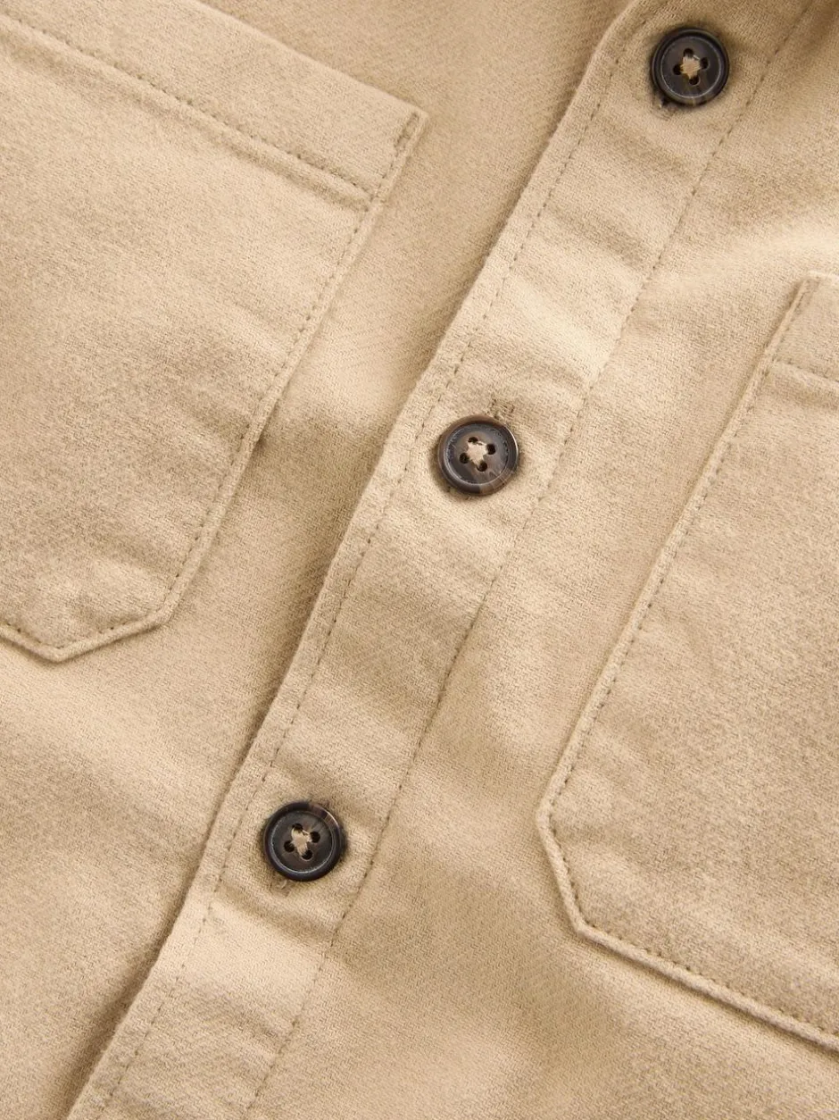 Next Brushed Overshirt (3-16yrs) Stone Outlet
