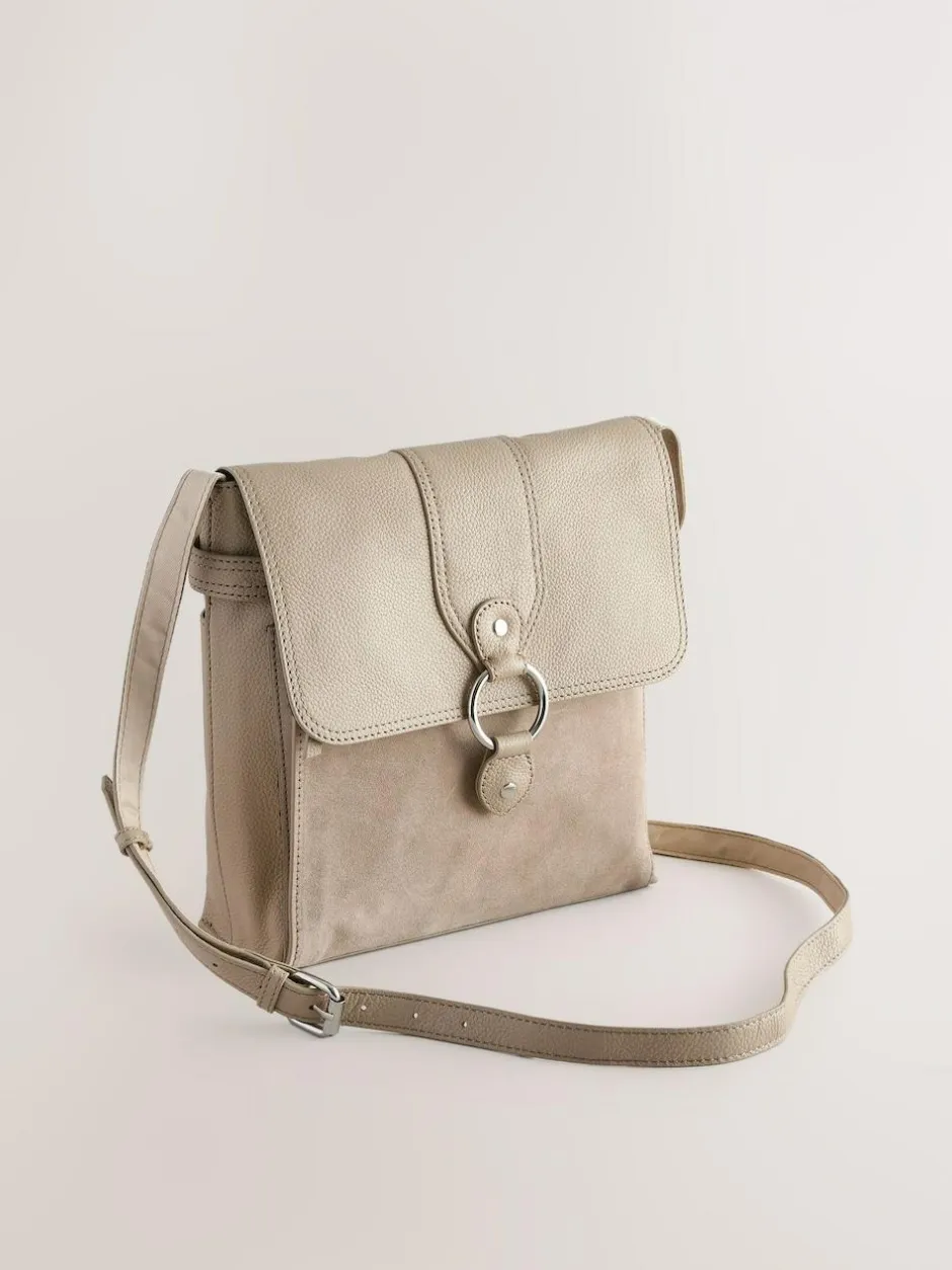 Next Stone Leather Pocket Messenger Bag Discount