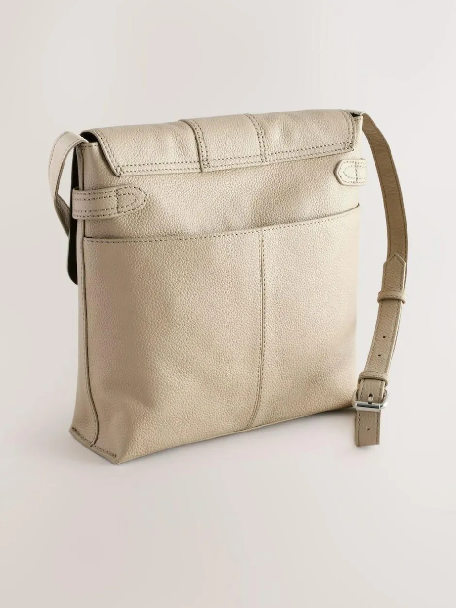 Next Stone Leather Pocket Messenger Bag Discount