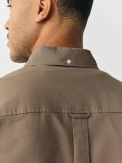 Next Stone Natural Regular Fit Short Sleeve Oxford Shirt Online