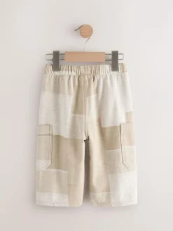 Next Stone Patchwork Wide Leg Pull On Cargo 100% Cotton Jeans (3mths-7yrs) New