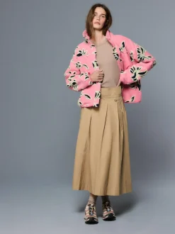 Next Pleated Midi Skirt Stone