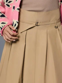 Next Pleated Midi Skirt Stone