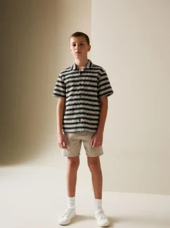 Next Stone Regular Fit Chino Linen Shorts (3-16yrs) Hot