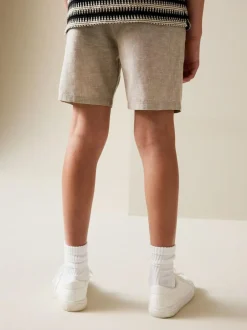 Next Stone Regular Fit Chino Linen Shorts (3-16yrs) Hot