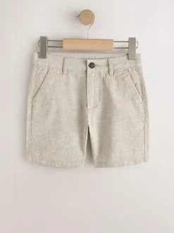 Next Stone Regular Fit Chino Linen Shorts (3-16yrs) Hot