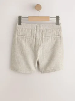 Next Stone Regular Fit Chino Linen Shorts (3-16yrs) Hot
