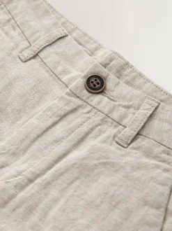 Next Stone Regular Fit Chino Linen Shorts (3-16yrs) Hot