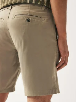 Next Relaxed Fit Stretch Chinos Shorts Stone Clearance