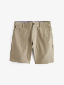 Next Relaxed Fit Stretch Chinos Shorts Stone Clearance