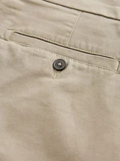 Next Relaxed Fit Stretch Chinos Shorts Stone Clearance
