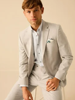 Next Slim Fit Motionflex Stretch Suit Jacket Stone