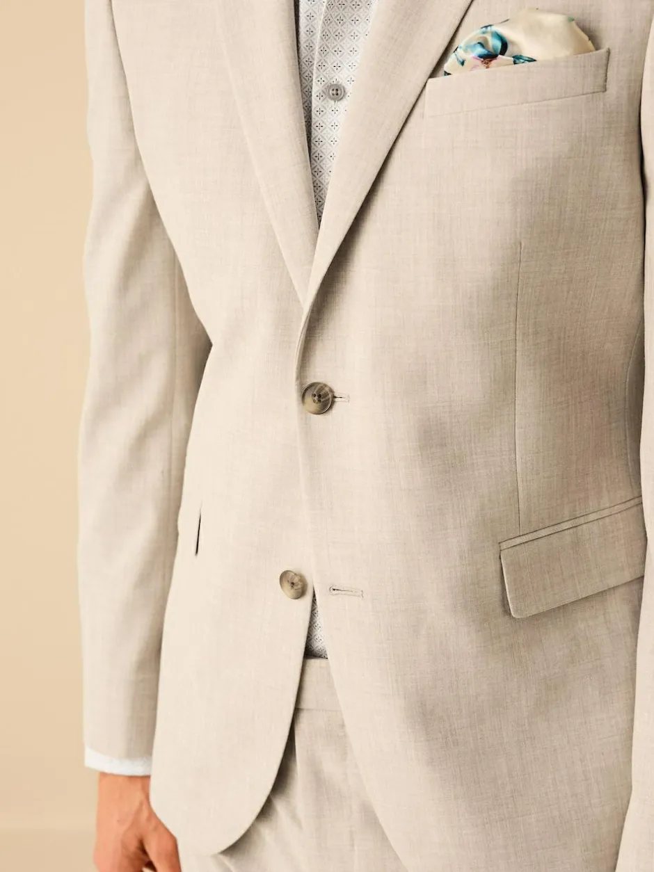 Next Slim Fit Motionflex Stretch Suit Jacket Stone