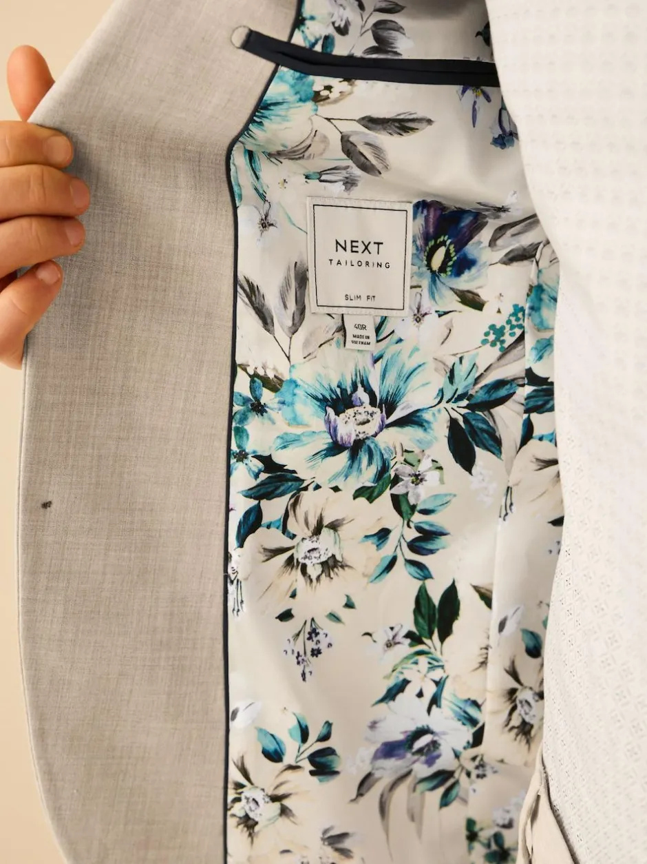 Next Slim Fit Motionflex Stretch Suit Jacket Stone