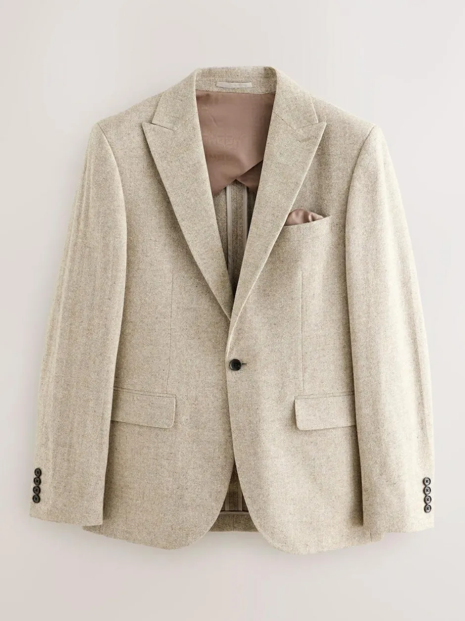 Next Stone Slim Fit Wool Blend Donegal Suit Jacket Hot