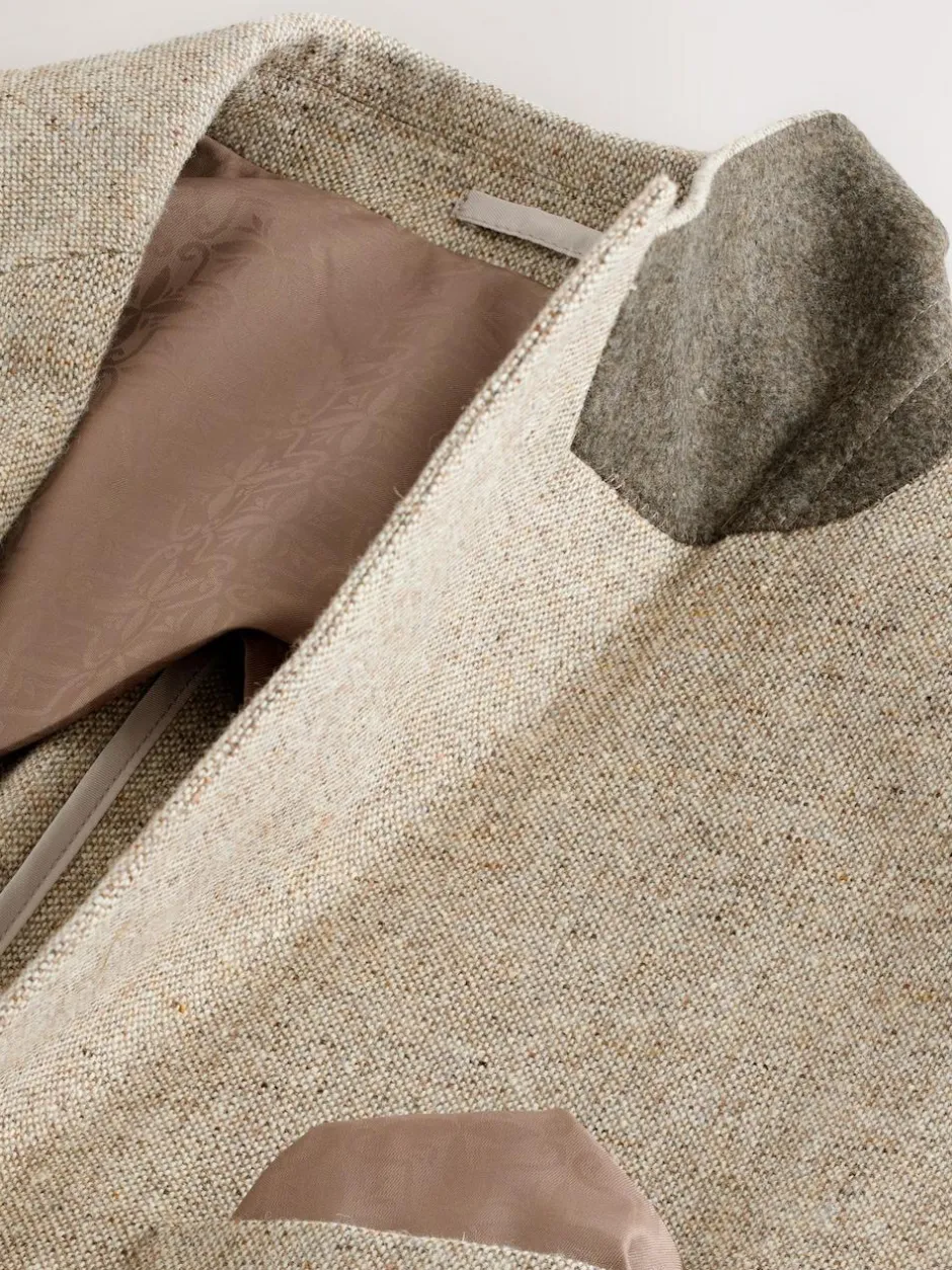 Next Stone Slim Fit Wool Blend Donegal Suit Jacket Hot