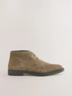 Next Smart Suede Chukka Boots Stone New
