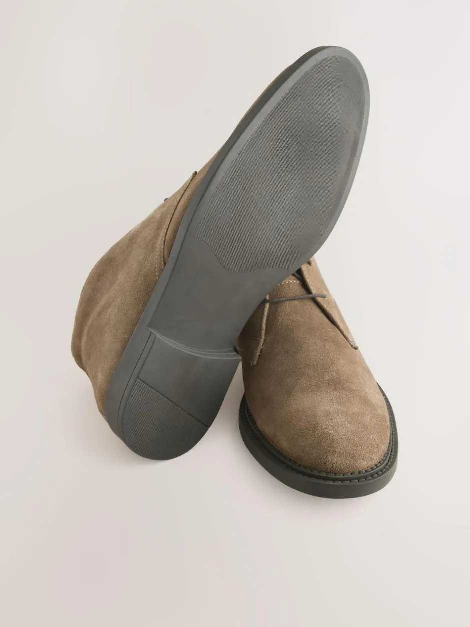 Next Smart Suede Chukka Boots Stone New