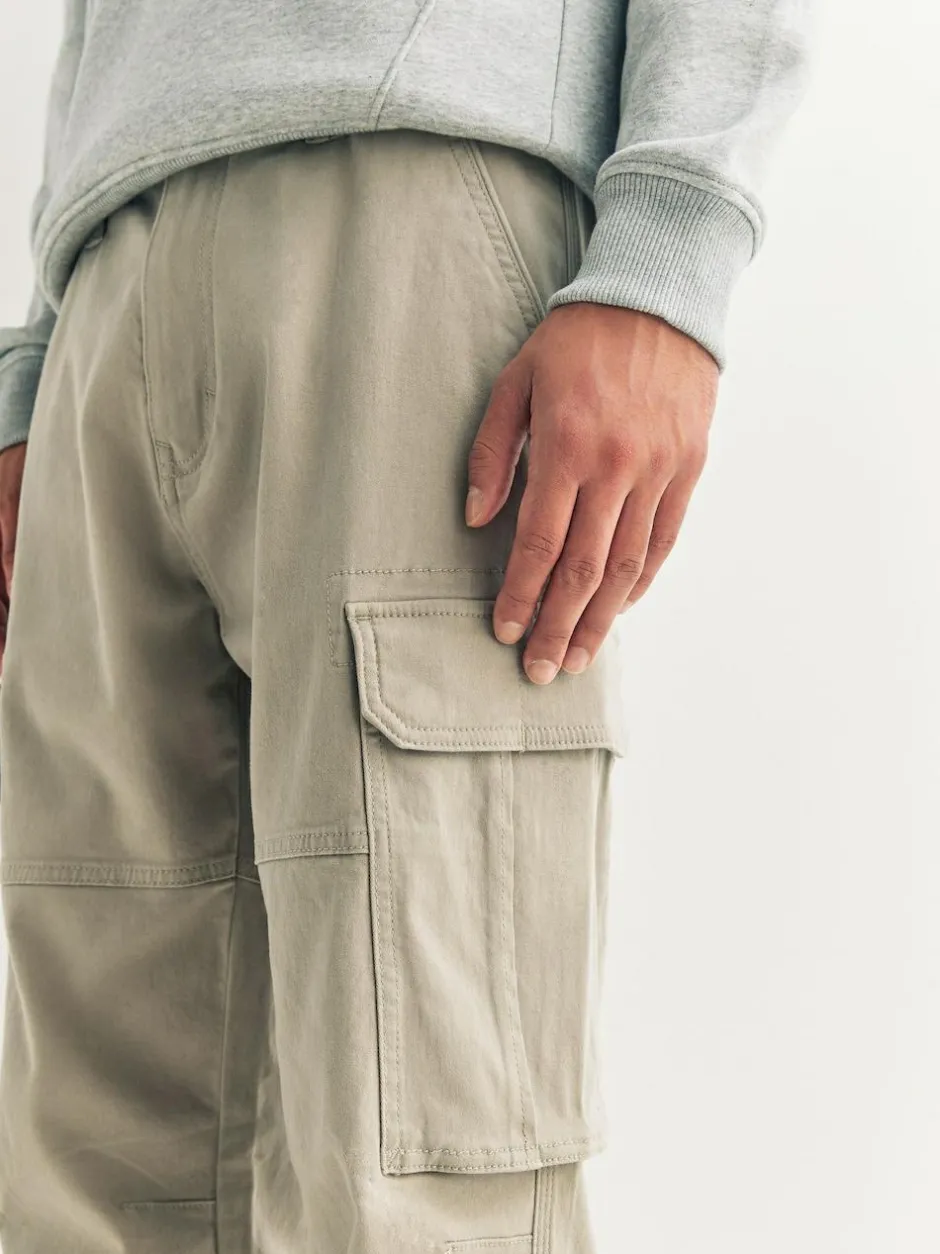 Next Stone Straight Fit Cotton Stretch Cargo Trousers Sale