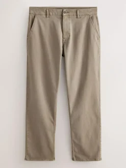 Next Straight Fit Motionflex Chino Trousers Stone Outlet