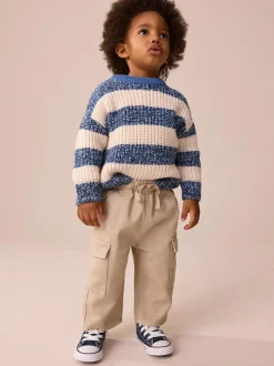 Next Wide Leg Cargo Trousers (3mths-7yrs) Stone Washed