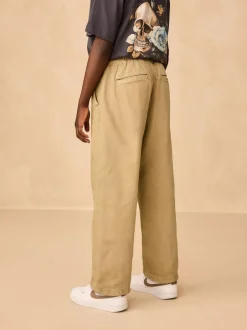 Next Wide Fit Pull On Twill Jeans (3-16yrs) Stone Outlet