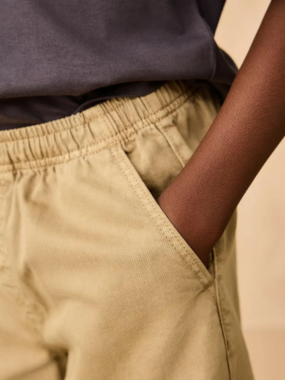 Next Wide Fit Pull On Twill Jeans (3-16yrs) Stone Outlet