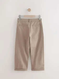 Next Wide Fit Stretch Chino Trousers (3-17yrs) Stone Hot