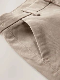 Next Wide Fit Stretch Chino Trousers (3-17yrs) Stone Hot