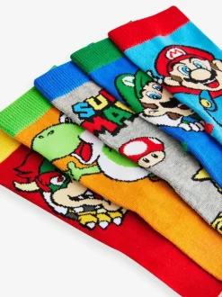Next Character Cotton Rich Socks 5 Pack Super Mario Clearance