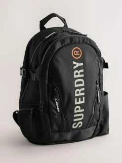 Superdry Black Back to School Logo Backpack Outlet