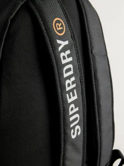 Superdry Black Back to School Logo Backpack Outlet