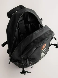 Superdry Black Back to School Logo Backpack Outlet