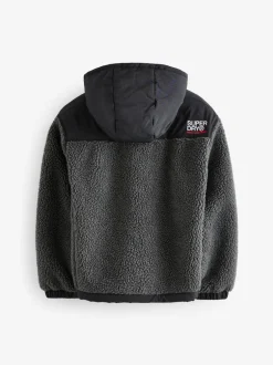 Superdry Black Borg Zip Through Jacket Clearance